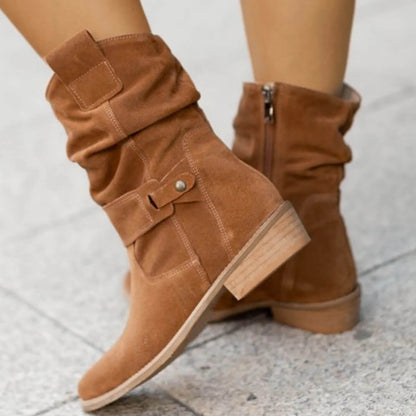 Damen Wildleder Stiefel Elegant Hochwertig