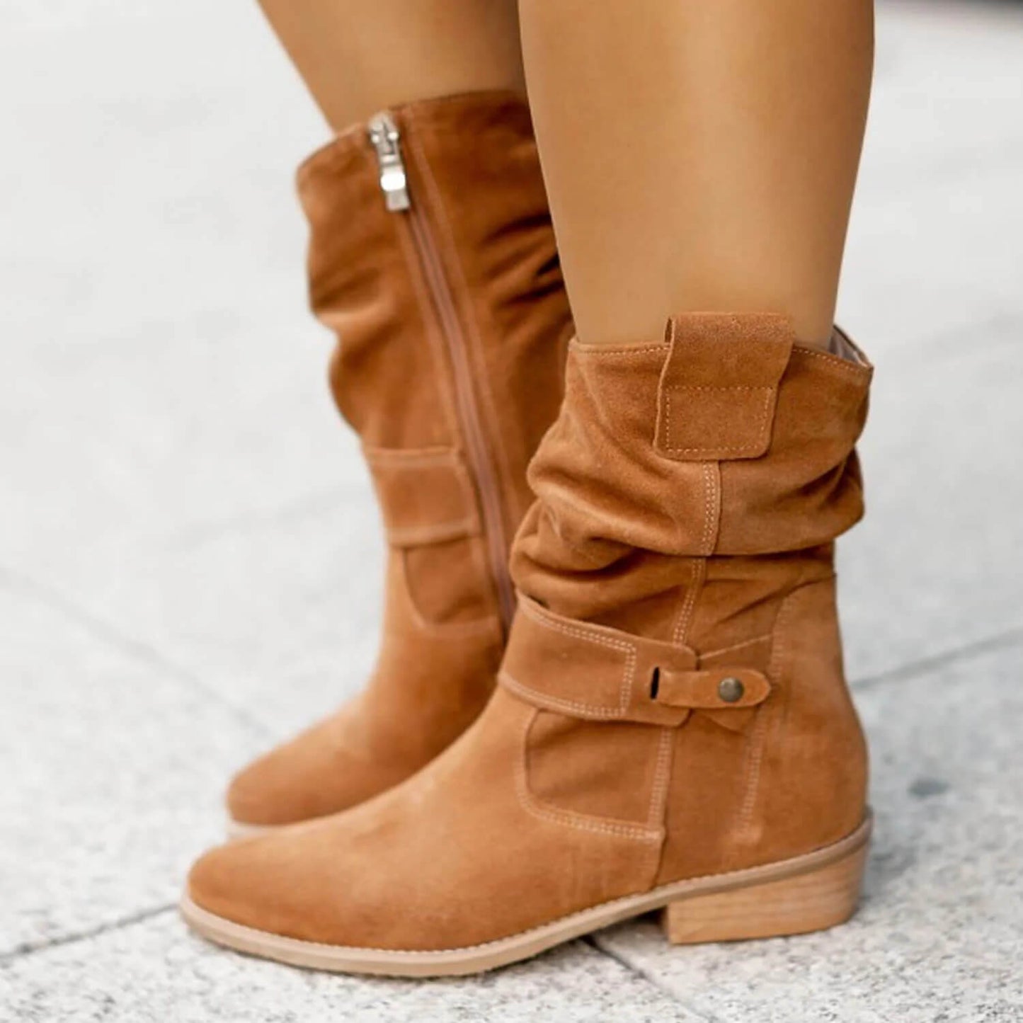 Damen Wildleder Stiefel Elegant Hochwertig