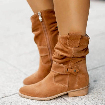 Damen Wildleder Stiefel Elegant Hochwertig