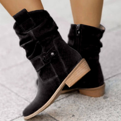 Damen Wildleder Stiefel Elegant Hochwertig