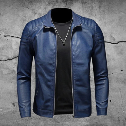 Herren Lederjacke Lederschutzjacke Schwarz - Norvielle