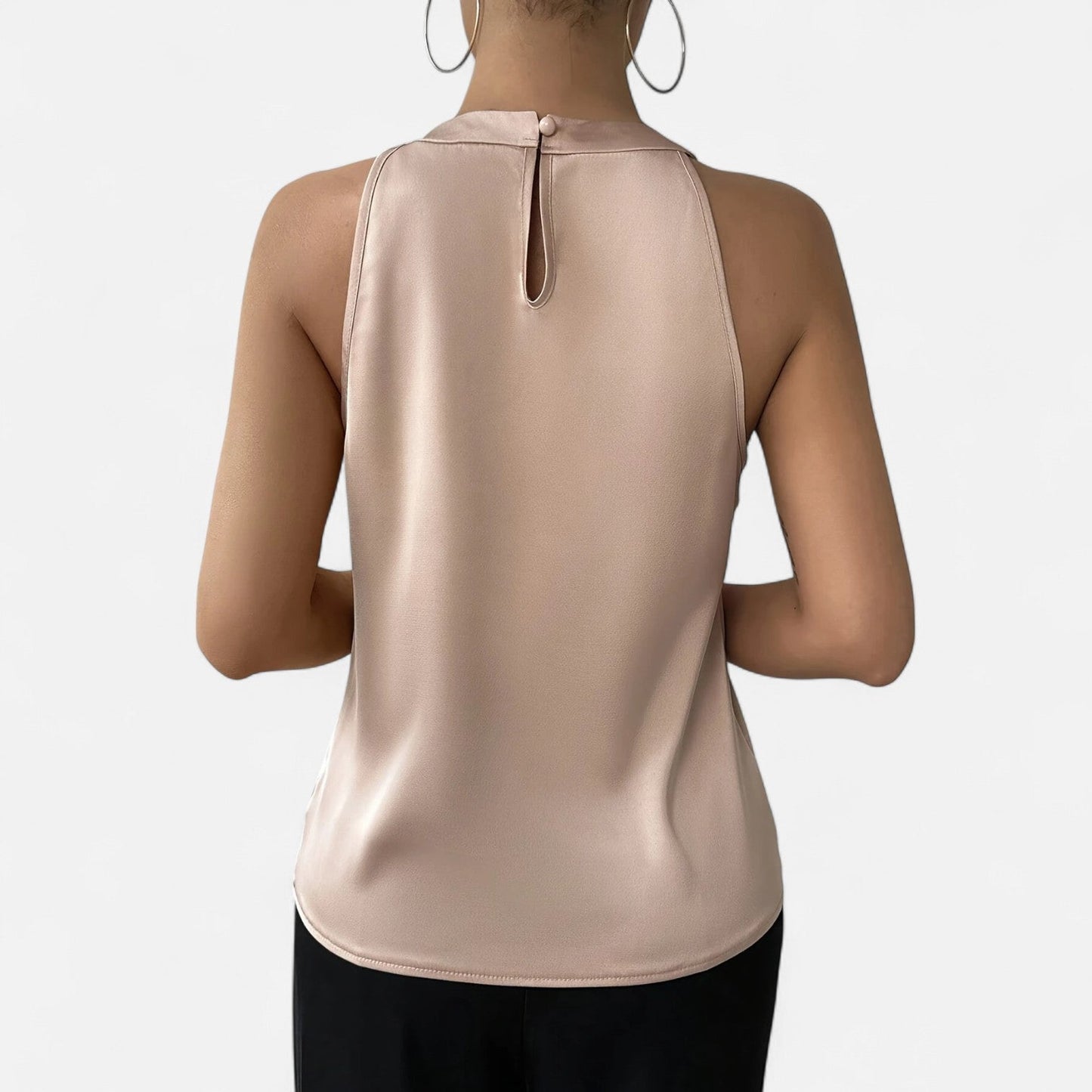 Damen Satin Halsbund Elegantes