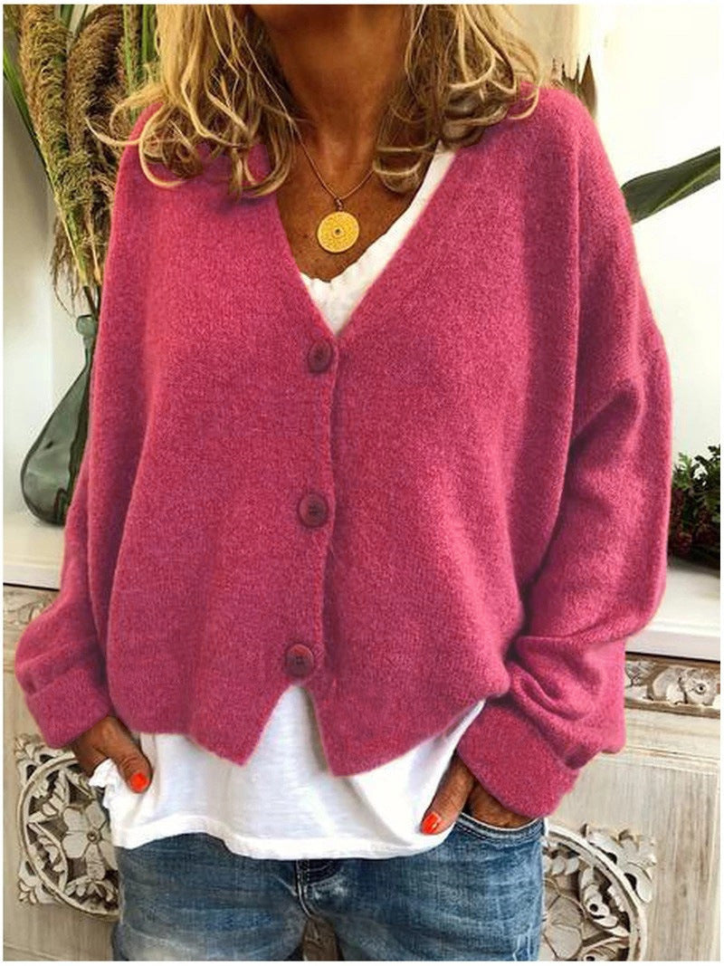 Damen Strickjacke Langärmlig Modern