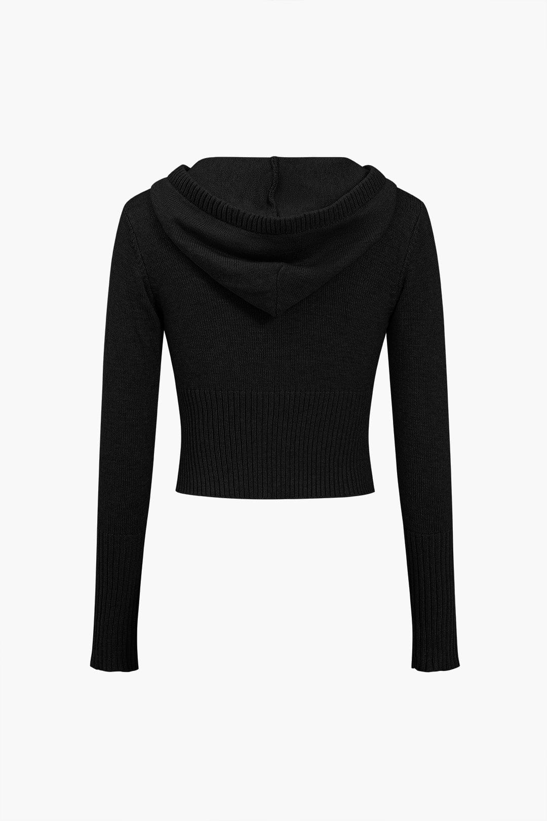 Strick-Set Damen Kapuzenjacke Schlaghose Warm