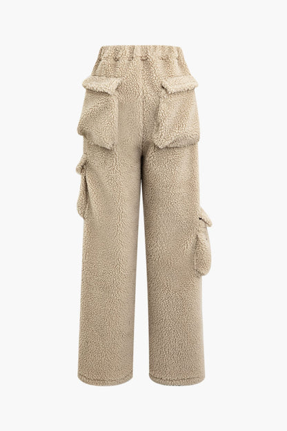 Misha Damen Cargohose Teddy-Cropped-Jacke-Set