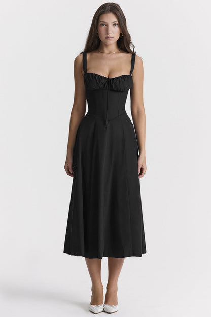 Damen A-Linie Midikleid mit Trägern