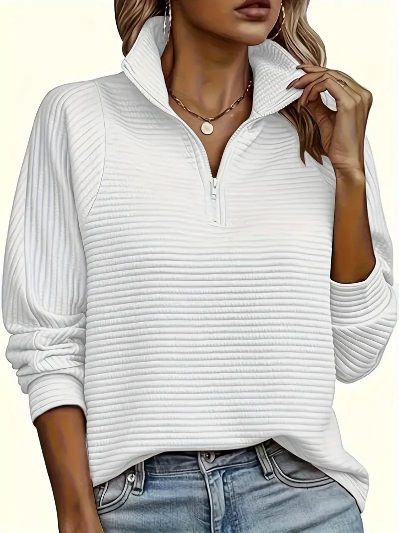 Damen Soft Pullover Mit Reißverschluss Warm - Norvielle