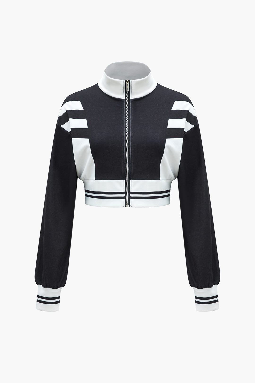 Sportliches Damen Zweiteiler Set Cropped Jacke und weite Hose