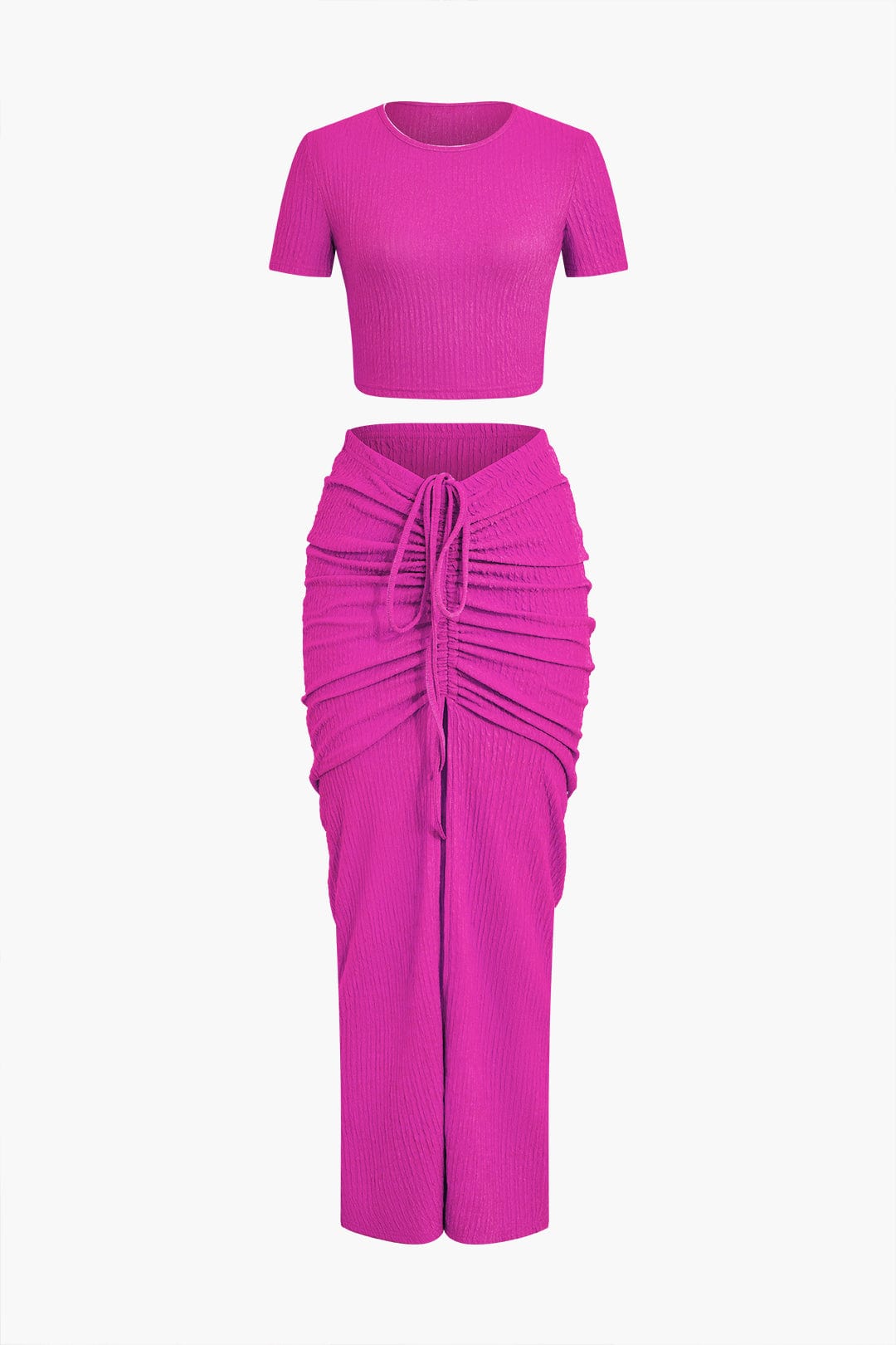 Damen Zweiteiliges Set Raffung Bekleidung