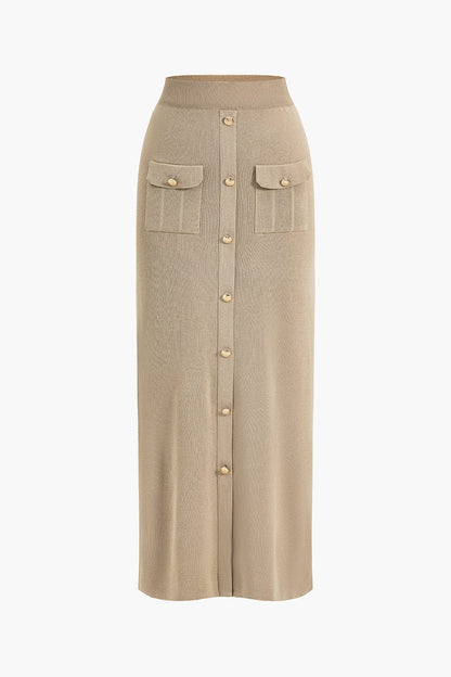 Damen Strickblazer Rock Kombination