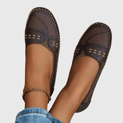 Damen Loafer Lässig Perforiert Bequem