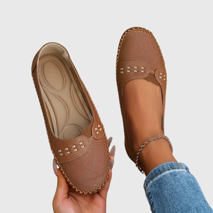 Damen Loafer Lässig Perforiert Bequem