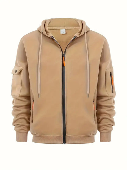 Herren Hoodie Modern mit Taschen Vollreißverschluss