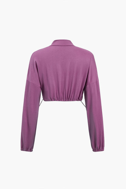 Sportliches Damen-Zweiteiler-Set Cropped-Jacke Leggings