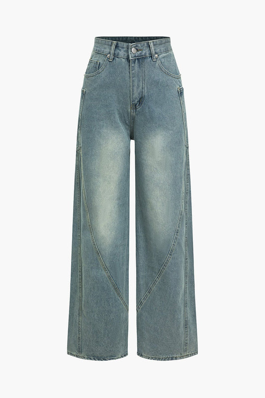 Damenjeans Weite Bequem Denim Blau - Norvielle