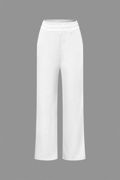 Damen Zweiteiler Asymmetrisch Weite Hosen Set