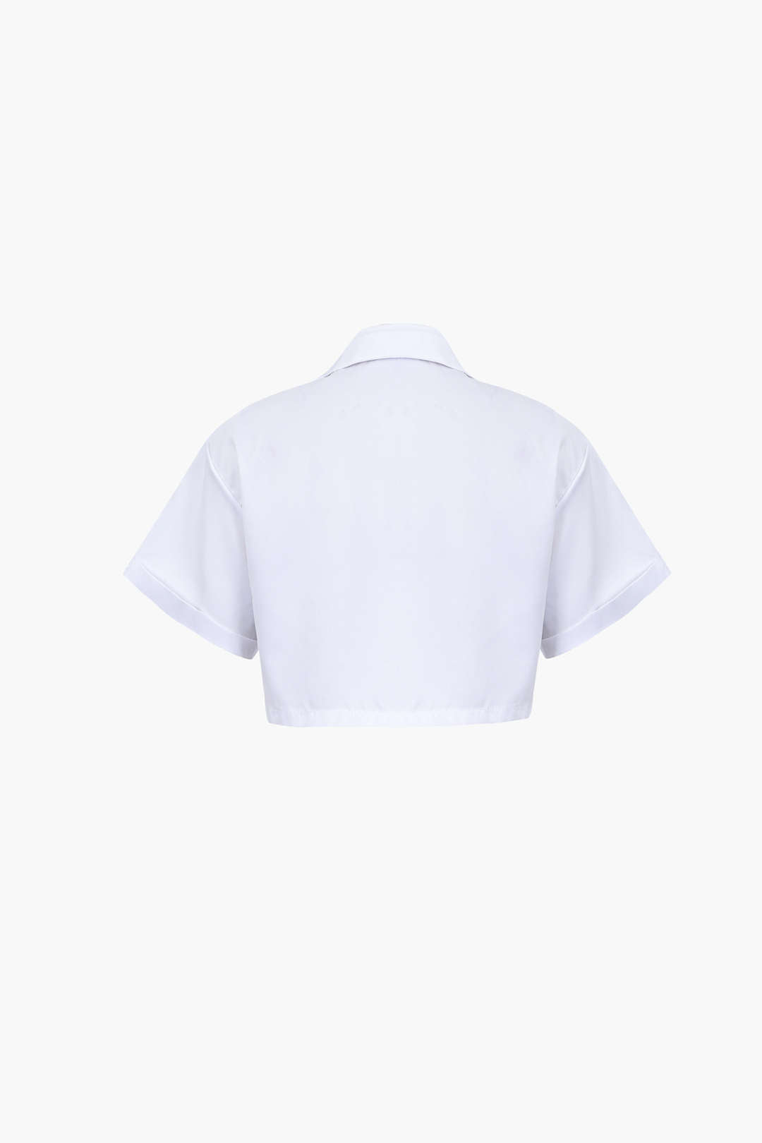 Damen Kurzarmshirt Crop Modern mit Kragen