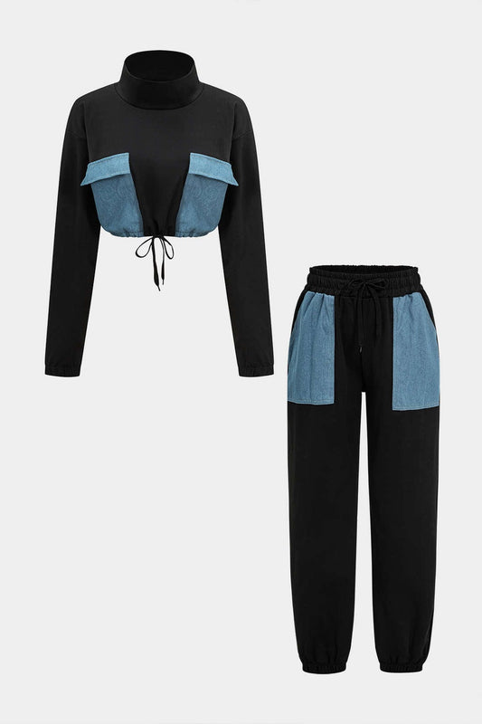 Sportliches Damen-Zweiteiler-Set Denim-Style - Norvielle