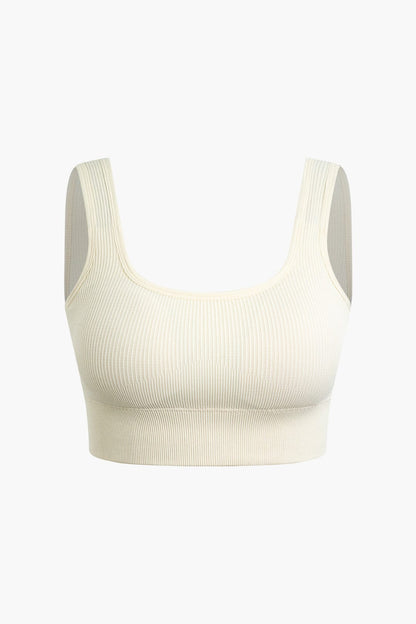 Damen Sport-Set Nahtloses Crop- Yoga-Shorts