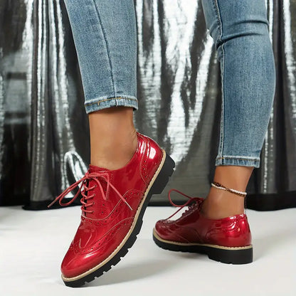 Damen Lederschuhe Hochglanz