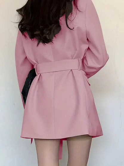 Norvielle Damen Blazer Kleid Taillierte Passform Mini Länge