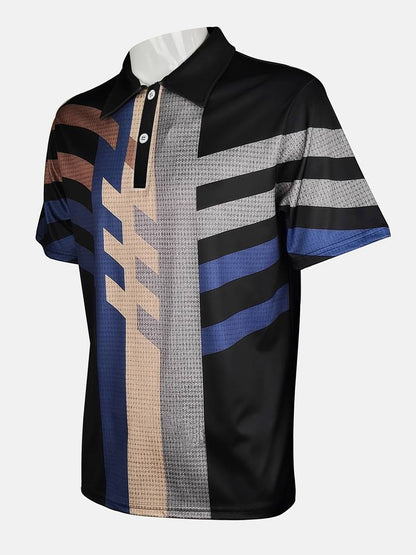 Herren Polo-Shirt Lässig Vintage-Style