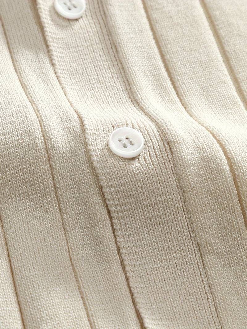 Elegantes Damen Strickhemd Kurzarm Baumwolle