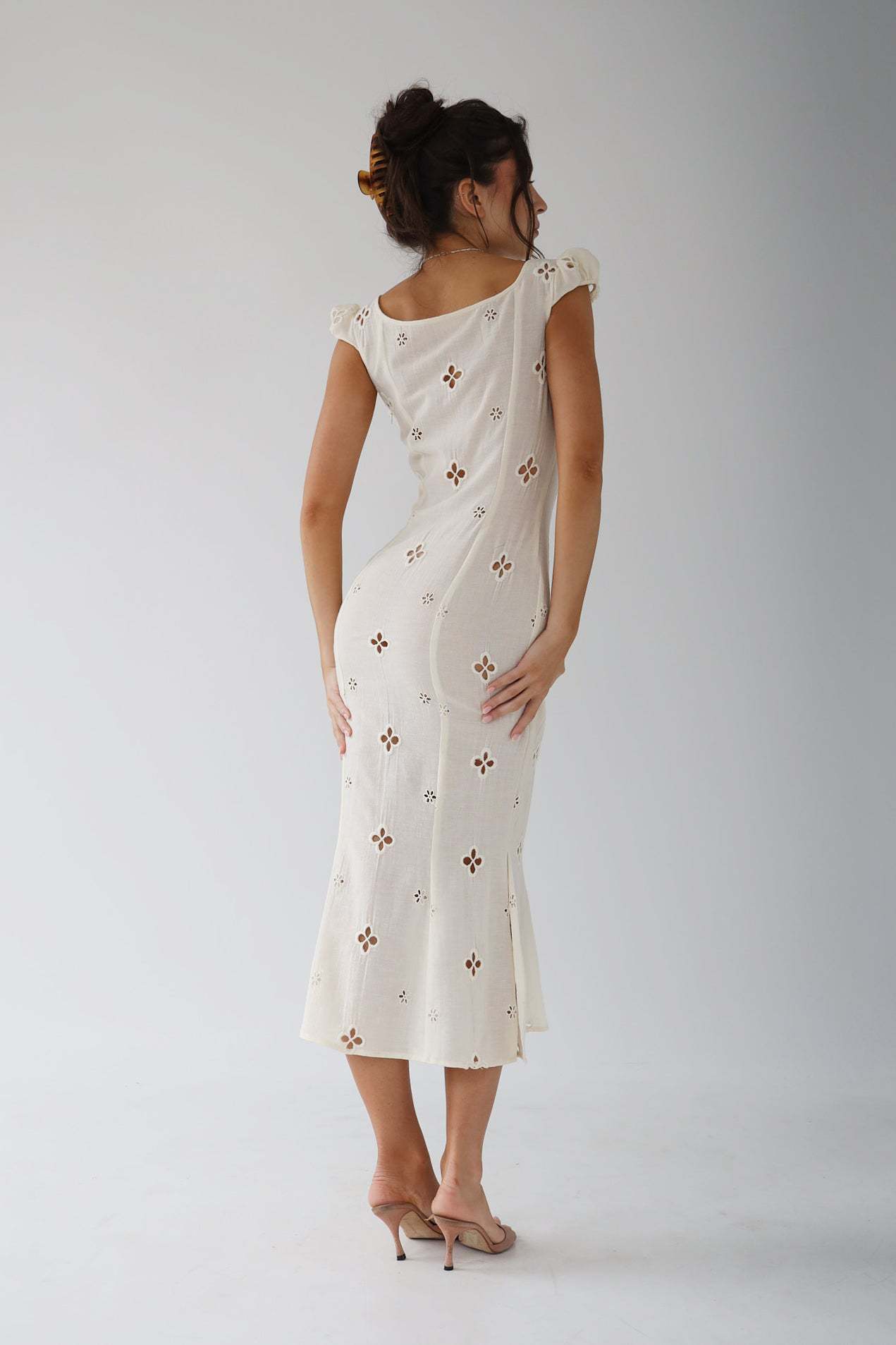 Damen Hochzeitskleid Midi Länge Elegant