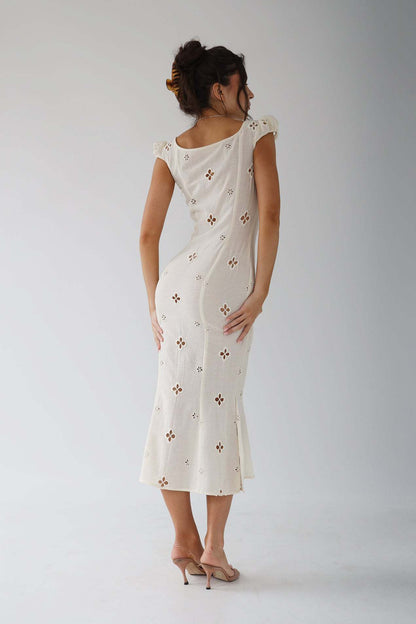 Damen Hochzeitskleid Midi Länge Elegant