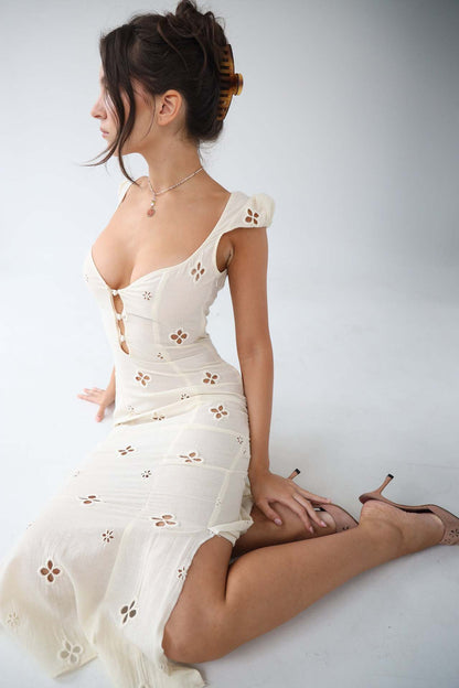Damen Hochzeitskleid Midi Länge Elegant