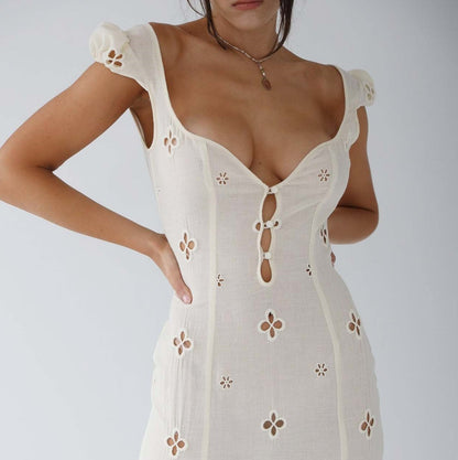 Damen Hochzeitskleid Midi Länge Elegant - Norvielle