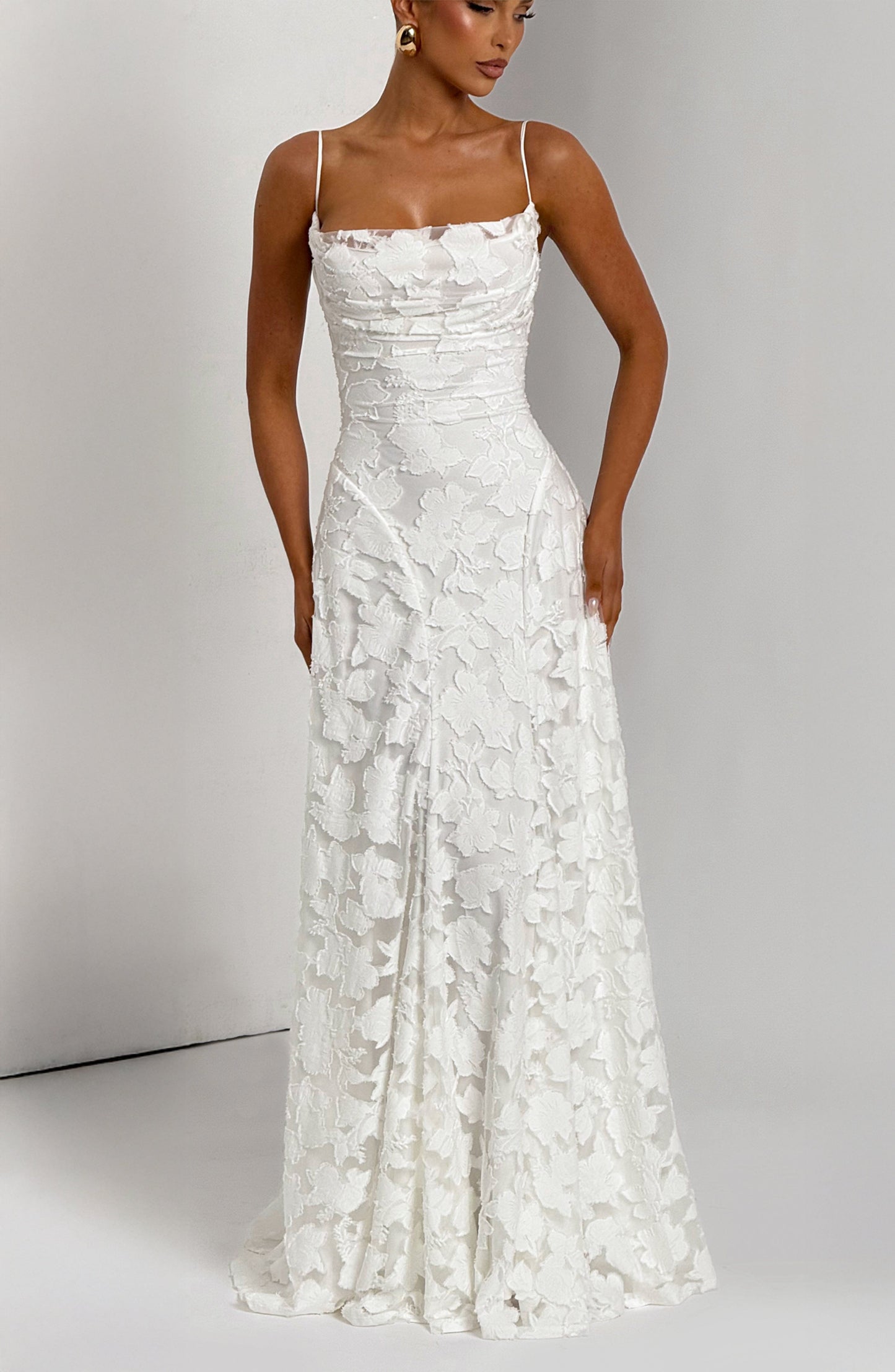 Damen Maxikleid Blumenmuster Rückenausschnitt Sommerkleid
