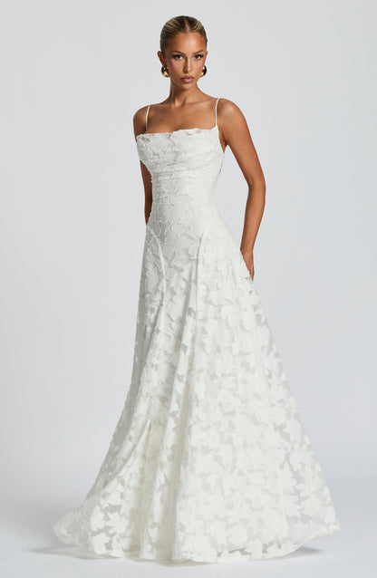 Damen Maxikleid Blumenmuster Rückenausschnitt Sommerkleid