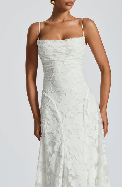 Damen Maxikleid Blumenmuster Rückenausschnitt Sommerkleid