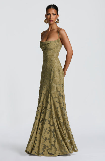 Damen Maxikleid Blumenmuster Rückenausschnitt Sommerkleid