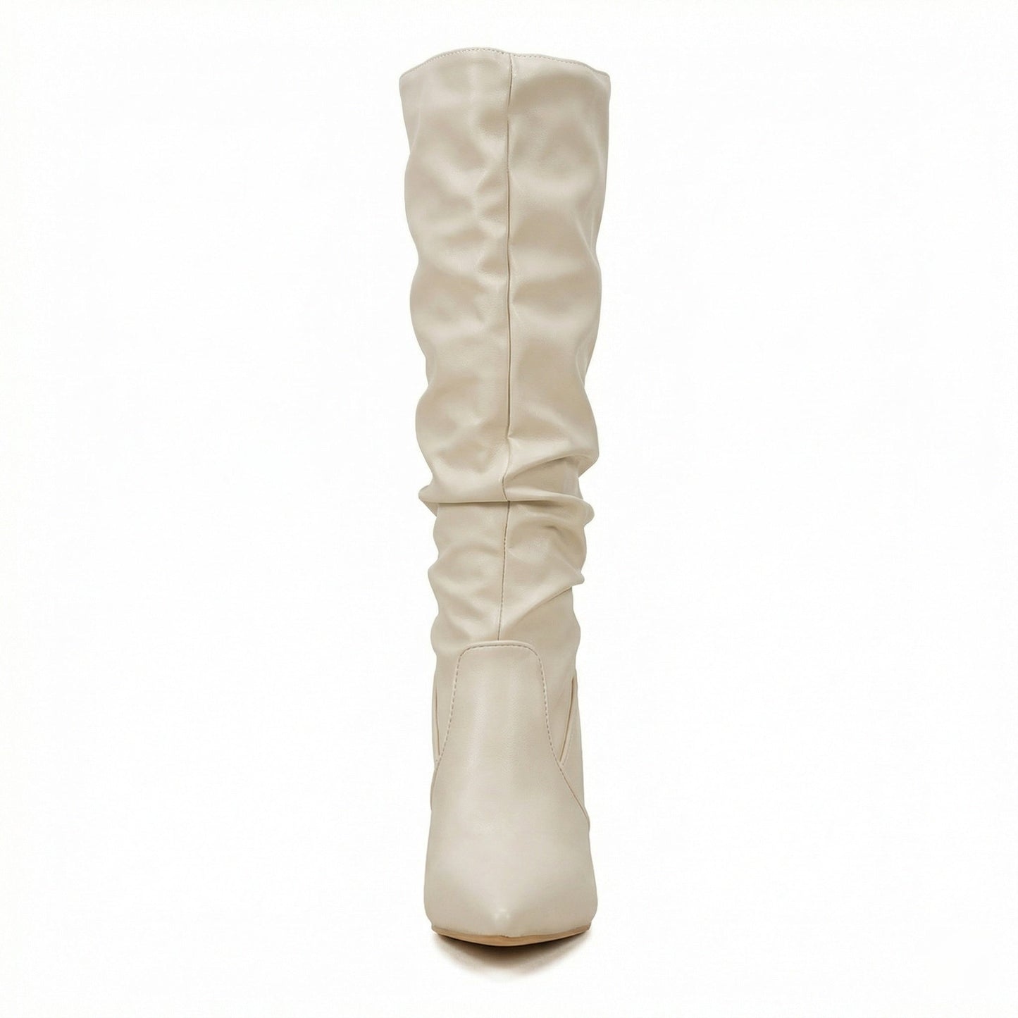 Damen High Heels Stiefel Gerafft