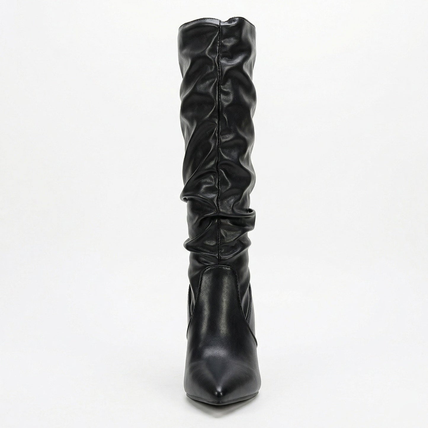 Damen High Heels Stiefel Gerafft