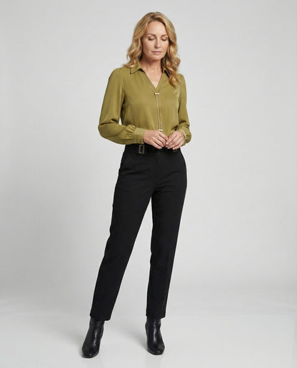 Damenbluse V-Ausschnitt Elegante Seide