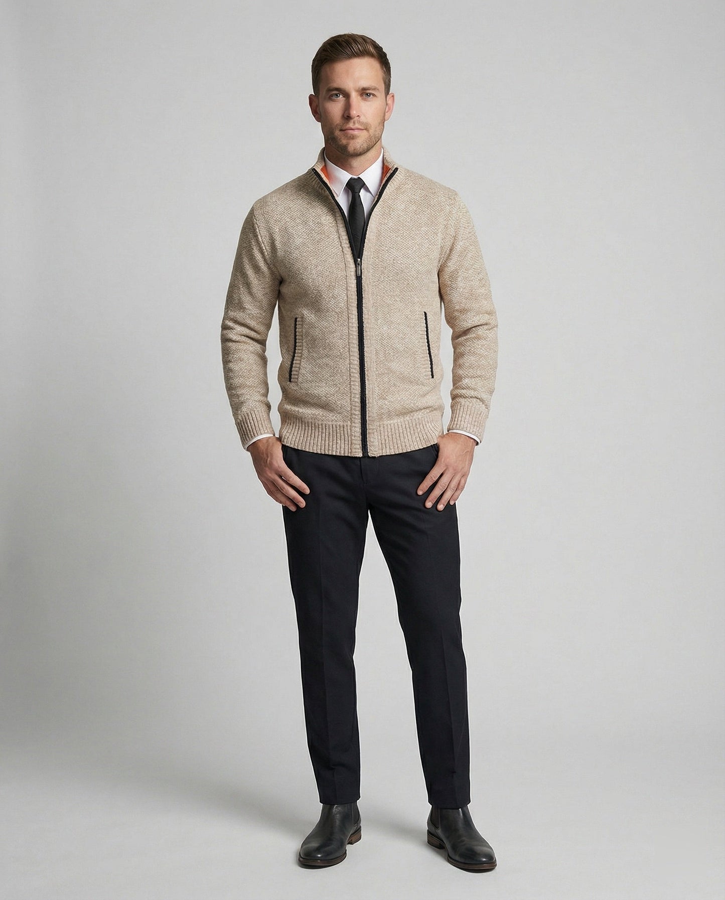 Herren Steppjacke Elegante Reißverschluss