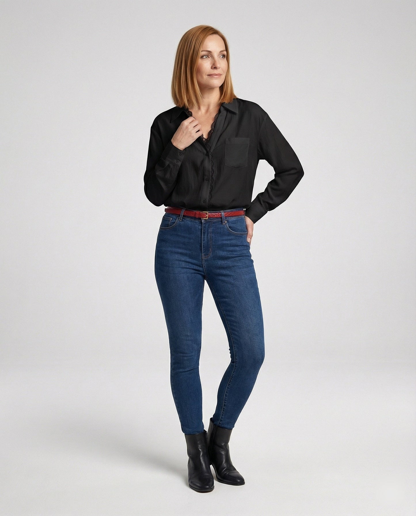 Damen Spitzenbluse Elegant