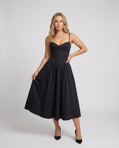 Damen Abendkleid Tailliert Schwingrock Langkleid