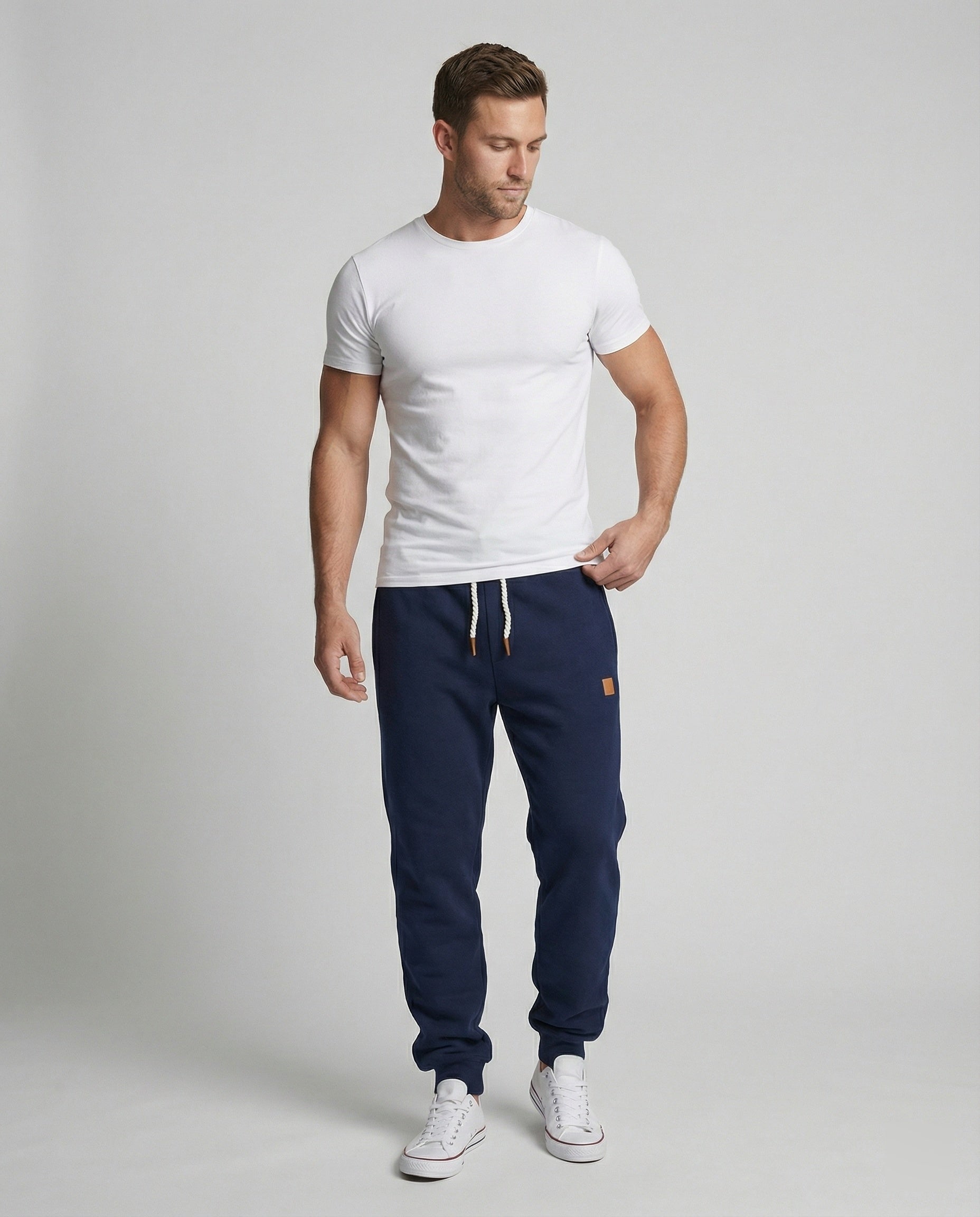Herren Jogginghose Stretch Bequem Schwarz - Norvielle