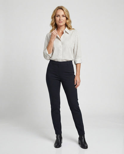 Damen Bluse Streifenmuster Mit Knöpfen Elegantes Design