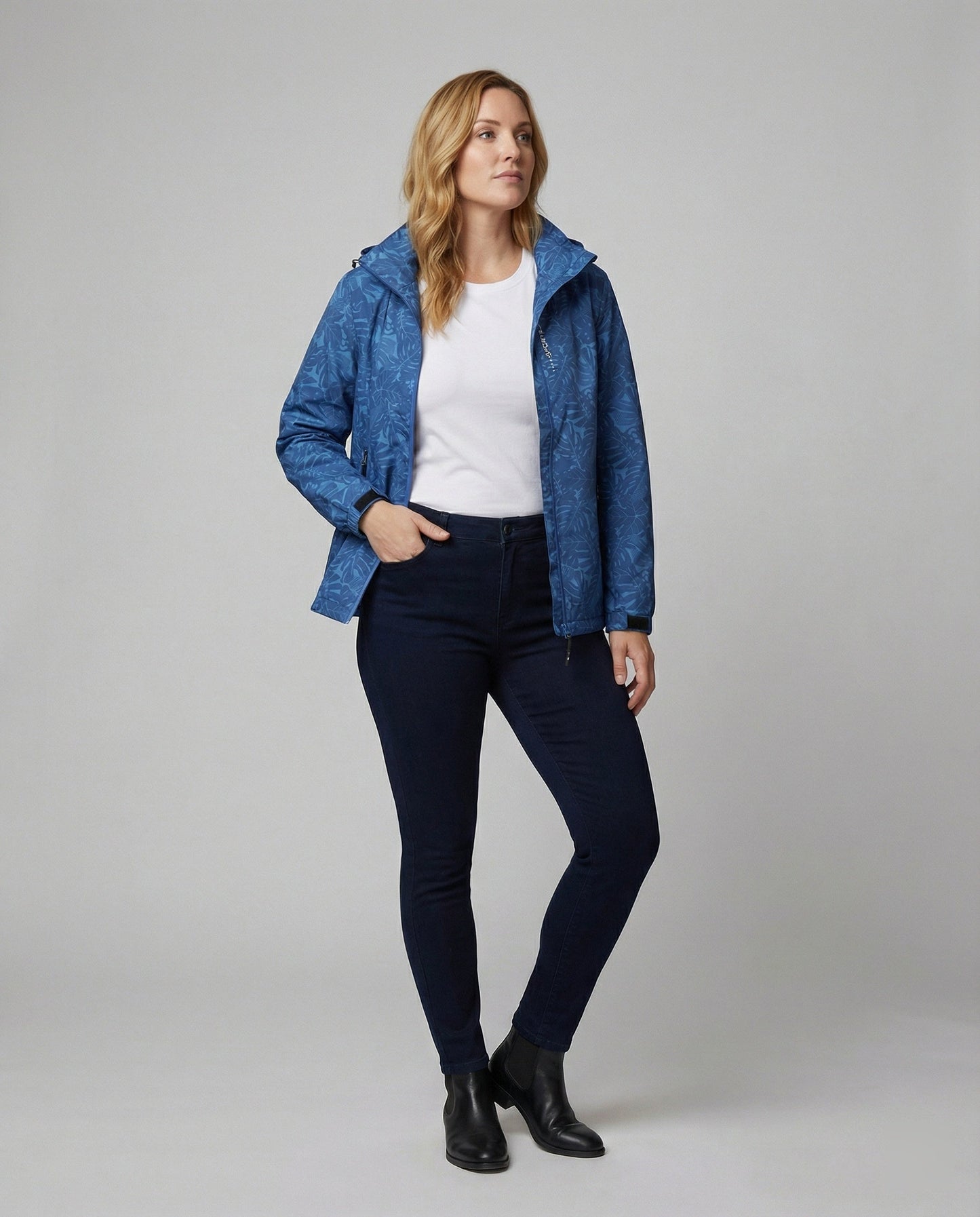 Wasserdichte Windjacke mit Verstellbarer Kapuze und Reißverschluss