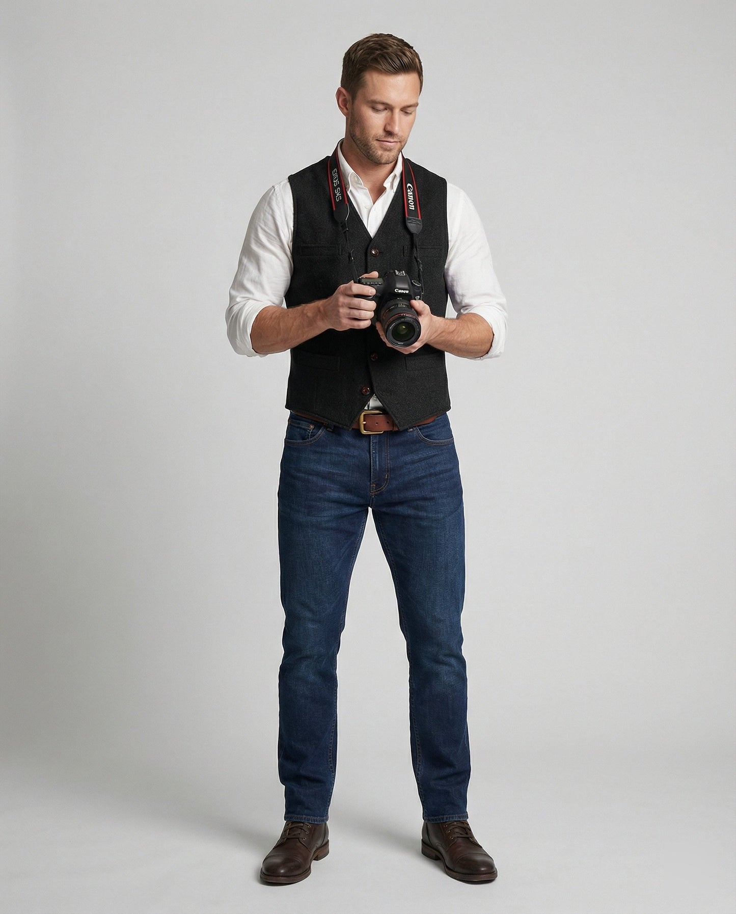 Herren Weste Slim Fit Modern