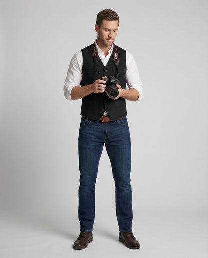 Herren Weste Slim Fit Modern