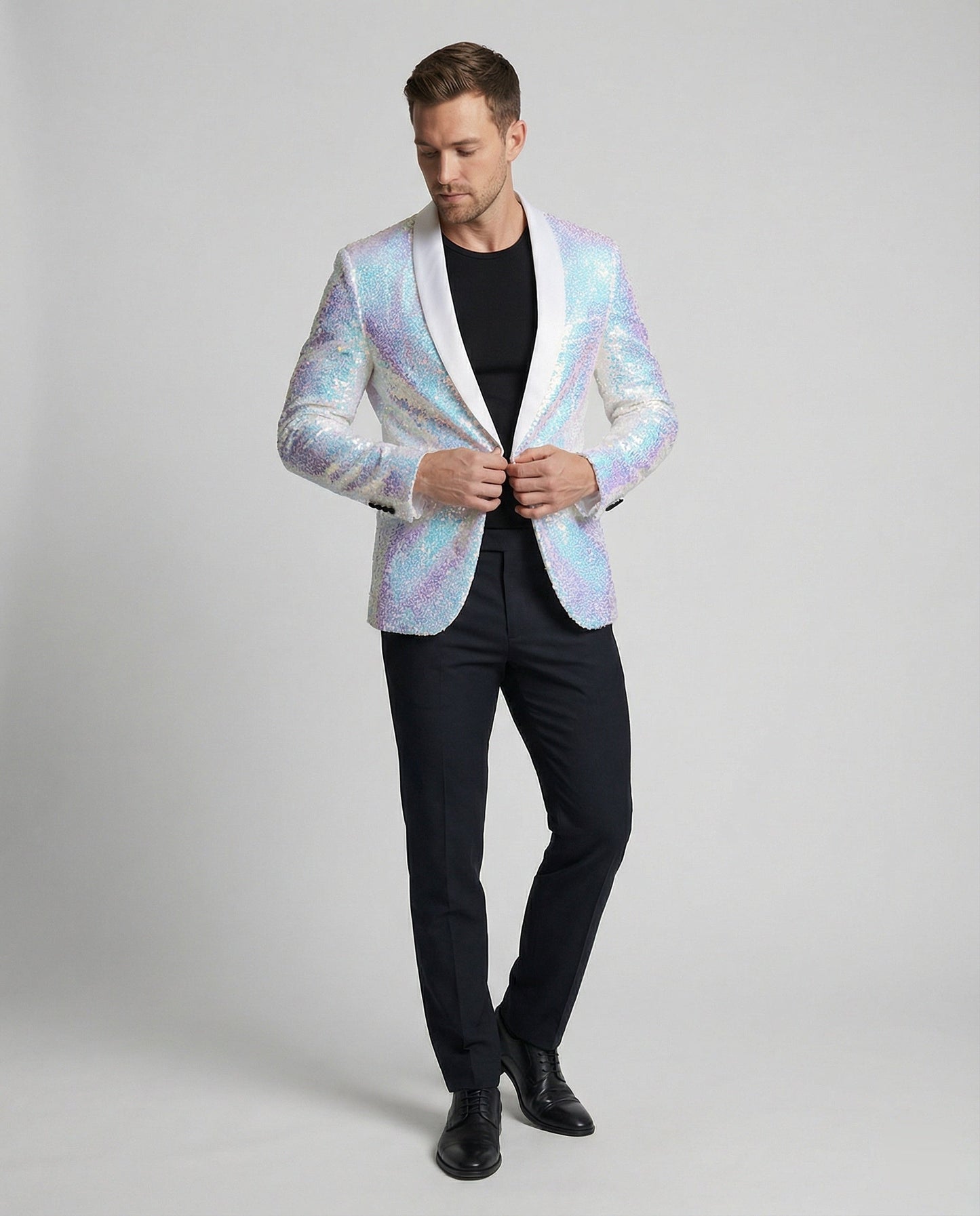 Herren Blazer Pailletten Glamour