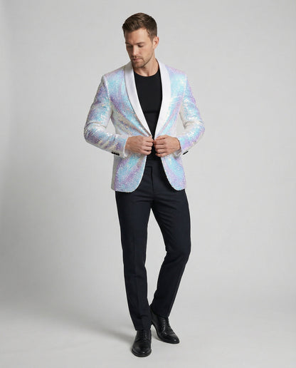 Herren Blazer Pailletten Glamour