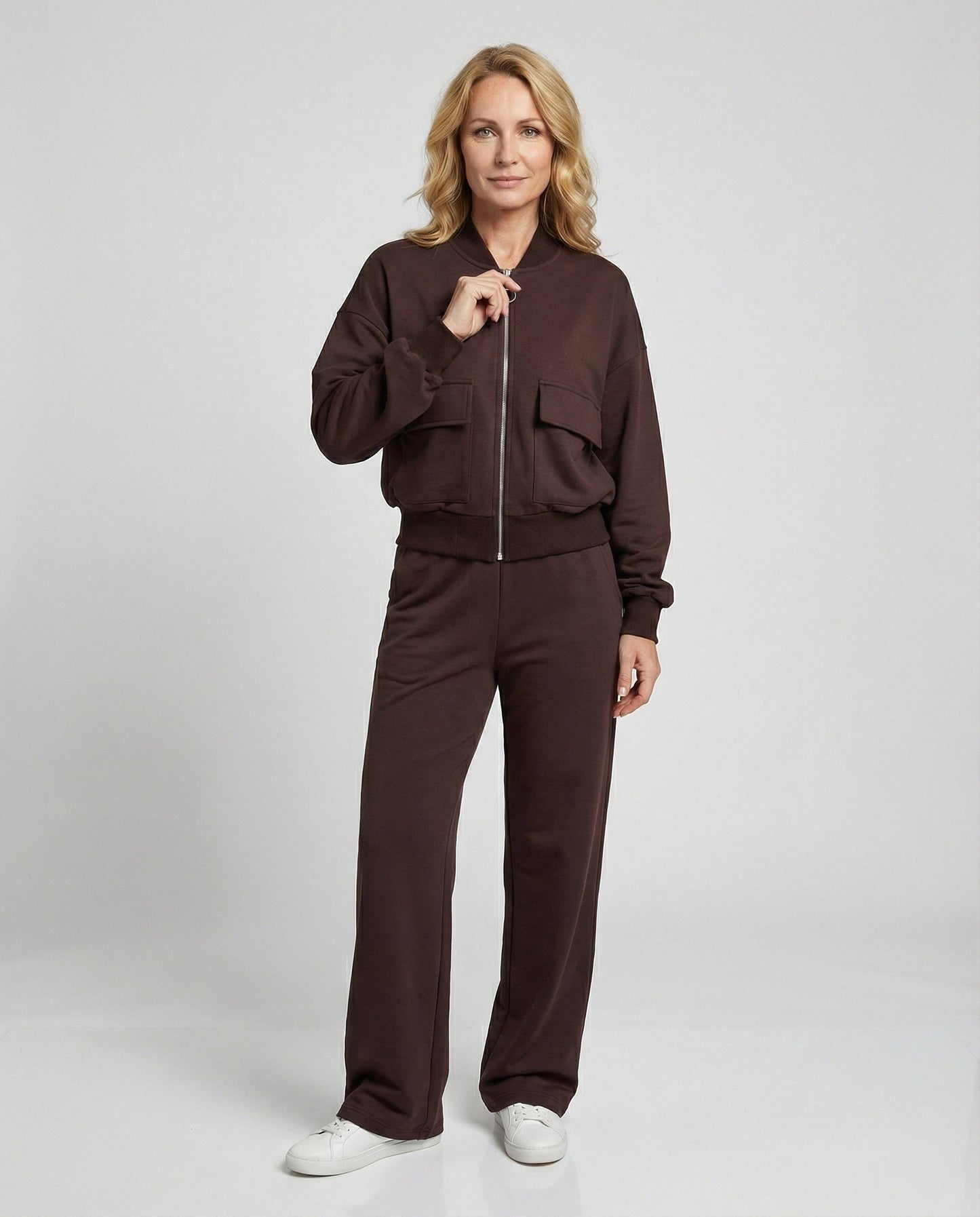 Damen Zip Jacke Mit Taschen Lässig Casual - Norvielle