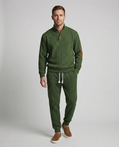 Herren Strickanzug Langarm Stehkragen Modern